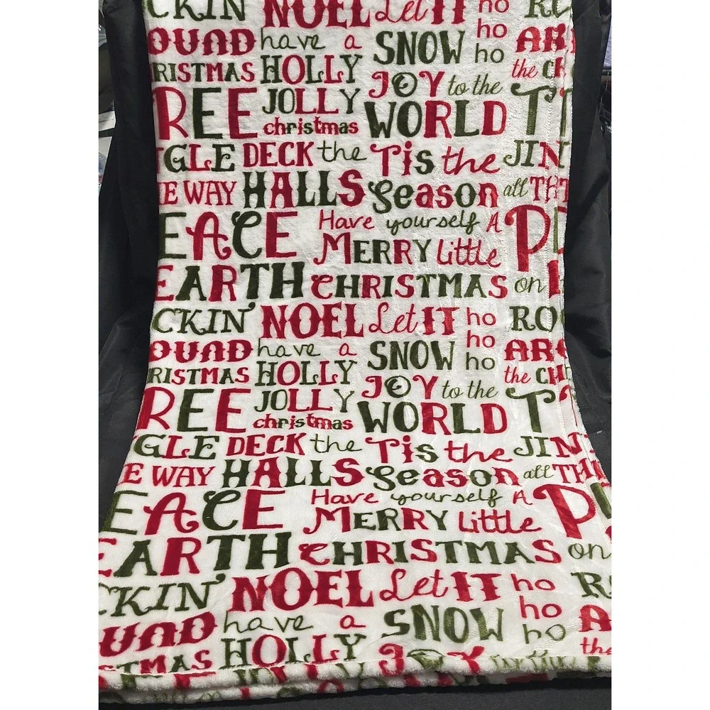 Christmas Velvet Throw, Style Studio, White, Red, Green, 50